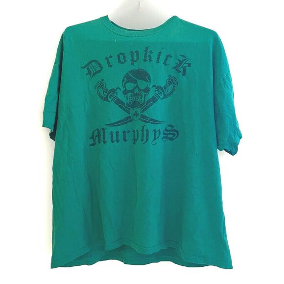 Dropkick Murphys Band Shirt XL Green Skull Punk Rock Distressed SOLD AS IS *READ - Picture 1 of 10